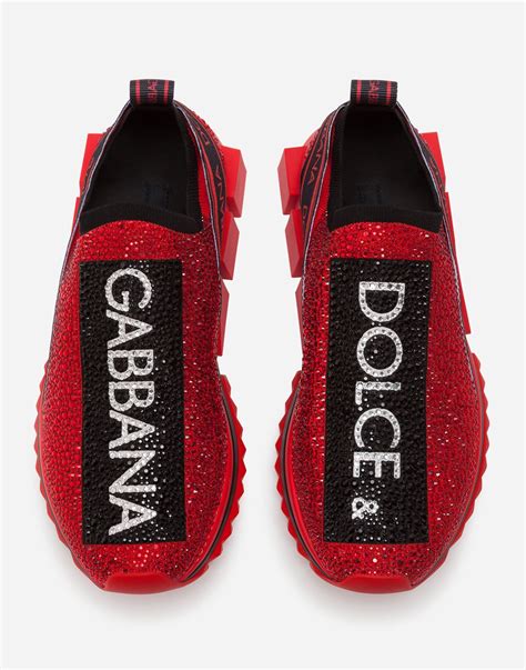 dolce gabbana red tennis shoes|dolce gabbana shoes red black.